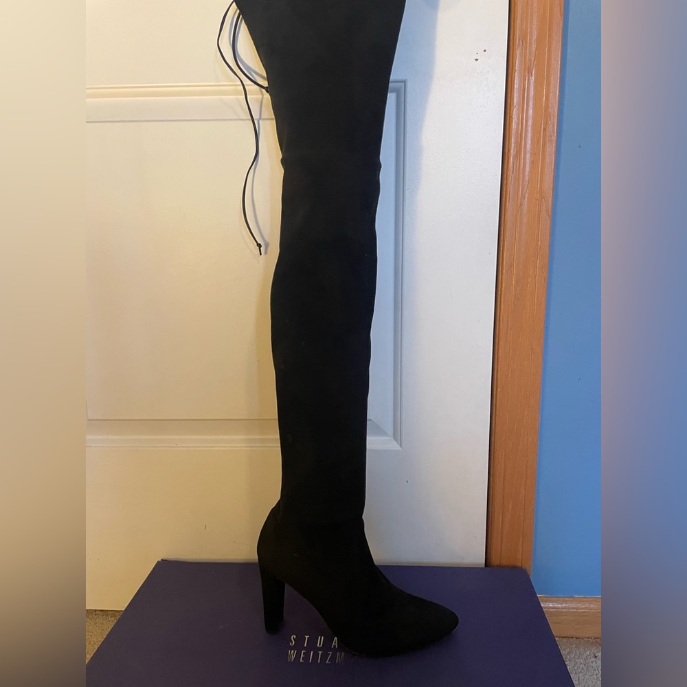 Stuart Weitzman “all legs” thigh high boots. Black suede over the knee